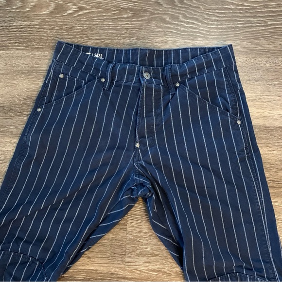 G-Star Raw Men’s 5622 Elwood 3D Tapered Navy Pinstripe Jeans 30x32 - Picture 2 of 14